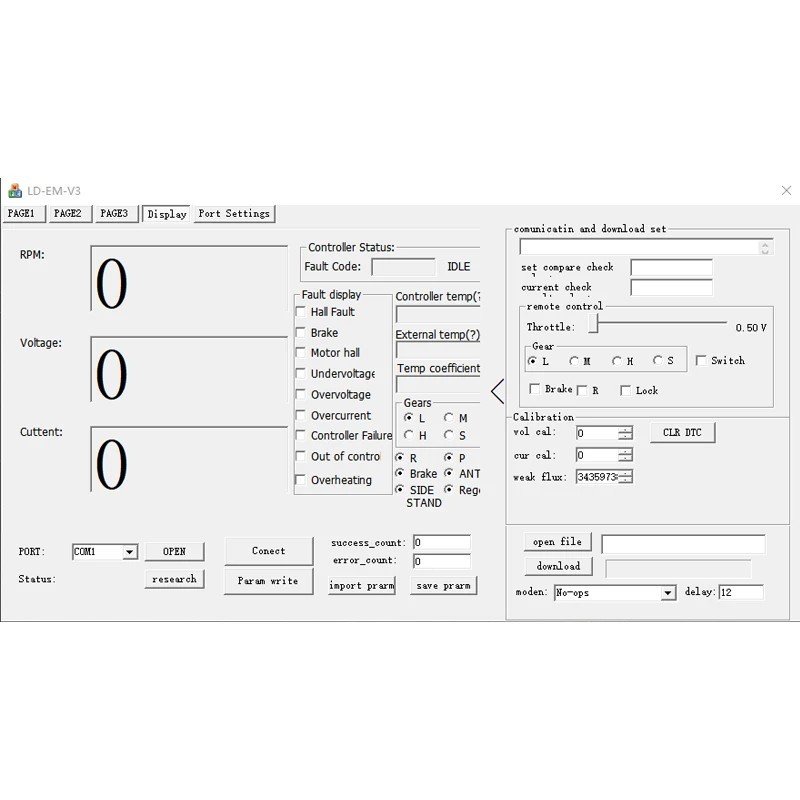 VOTOL Controller EM150-2EM200-2/EM260 Software USB Computer Programming Data CAN