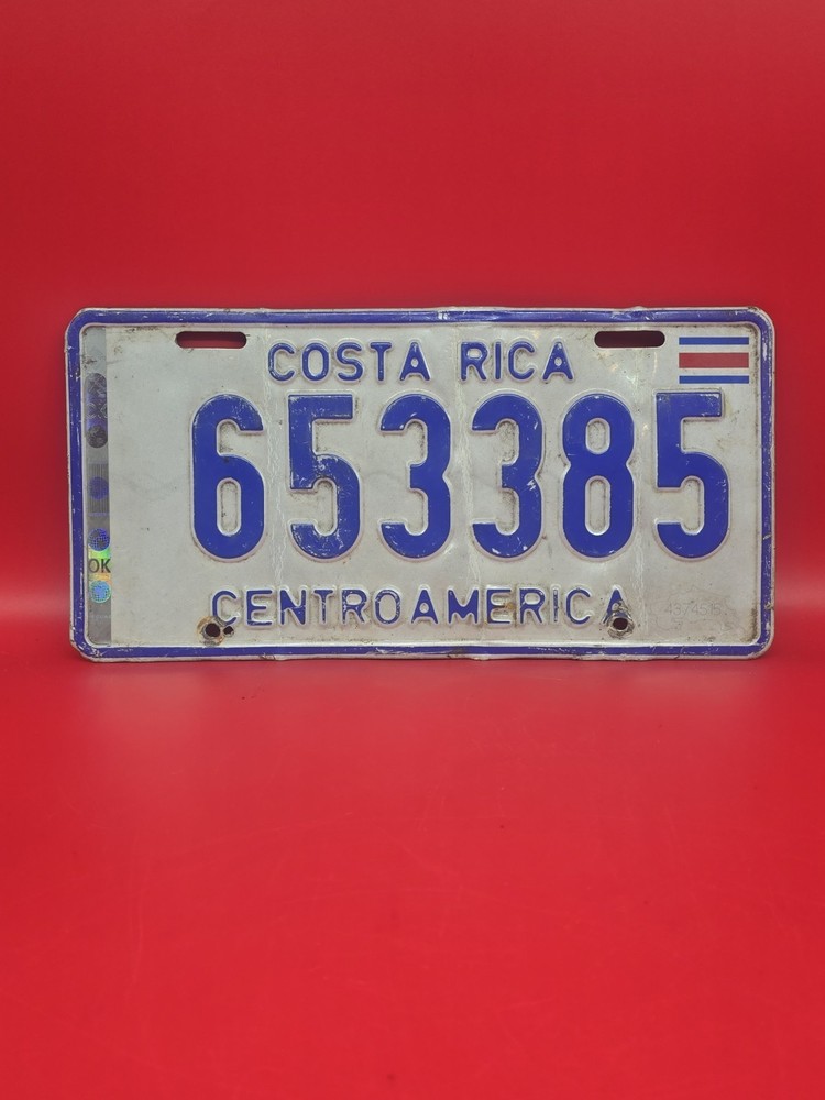 Costa Rica License Plate - Original / Real / Authentic / Used