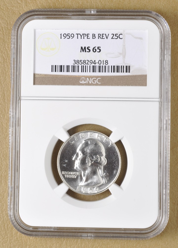 1959 P Washington Quarter 'Type B Reverse' NGC MS65