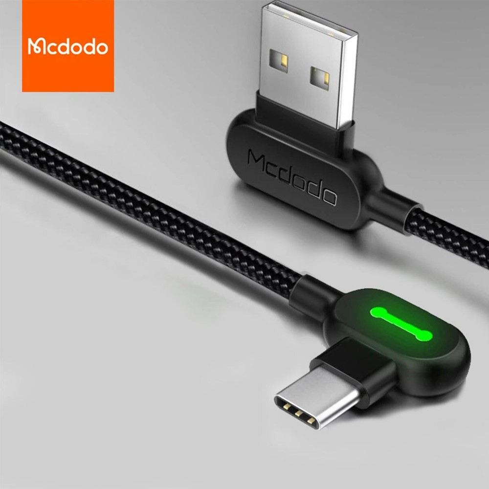 USB Type-C Fast Charger Right Angle USB-A to USB C Charging Cable Data SYNC Cord