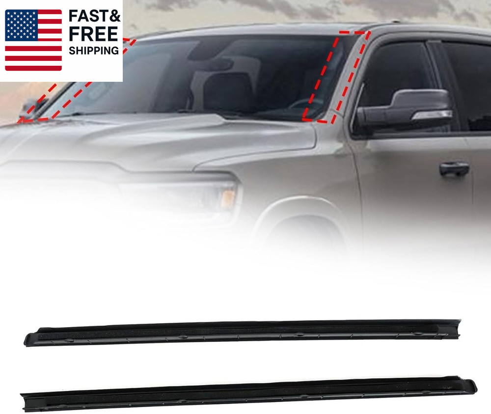 1Pair Front Right&Left Side Windshield Molding Strip Compatible with Dodge Ram 1