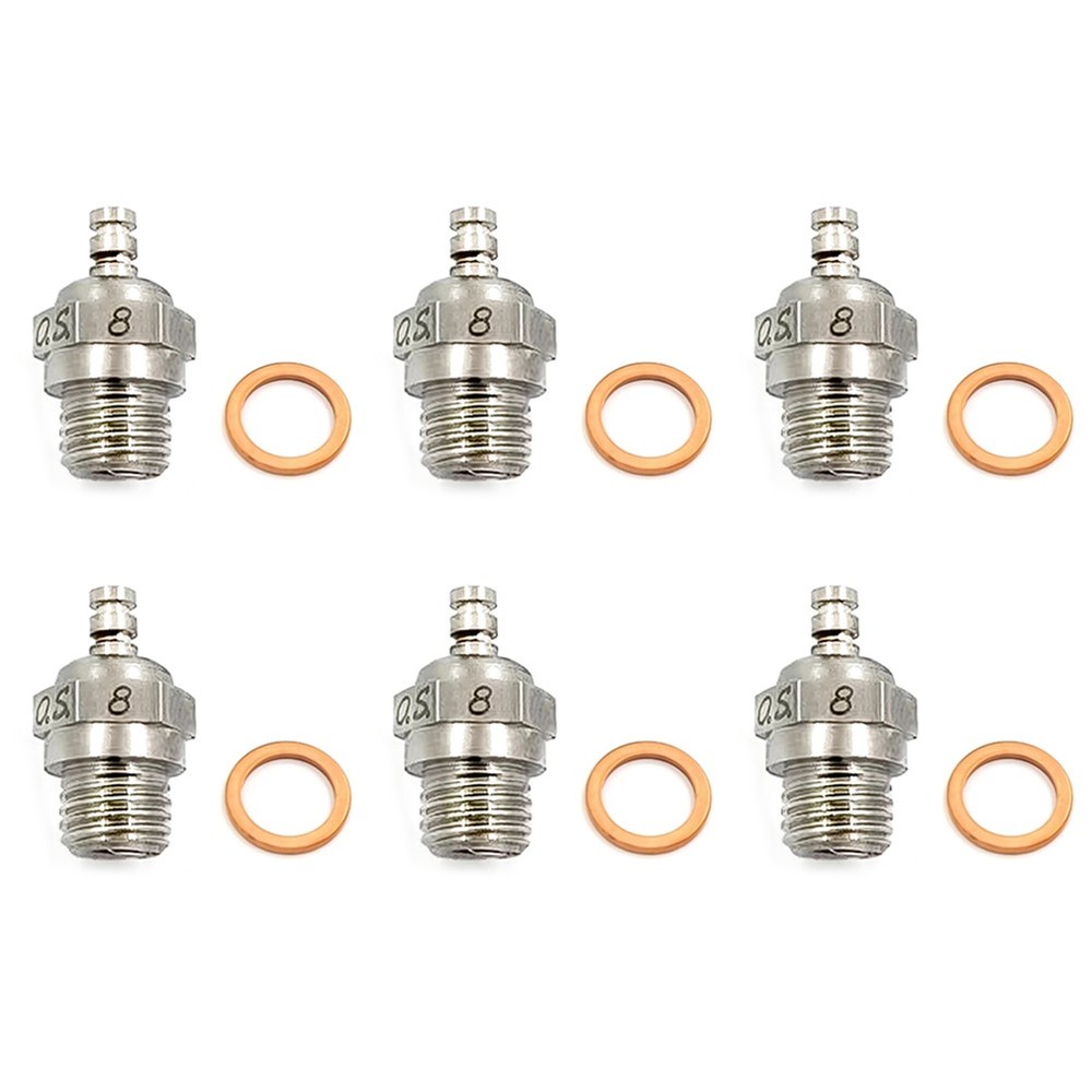 6PCS OS No.8 #8 Medium Nitro Glow Plug