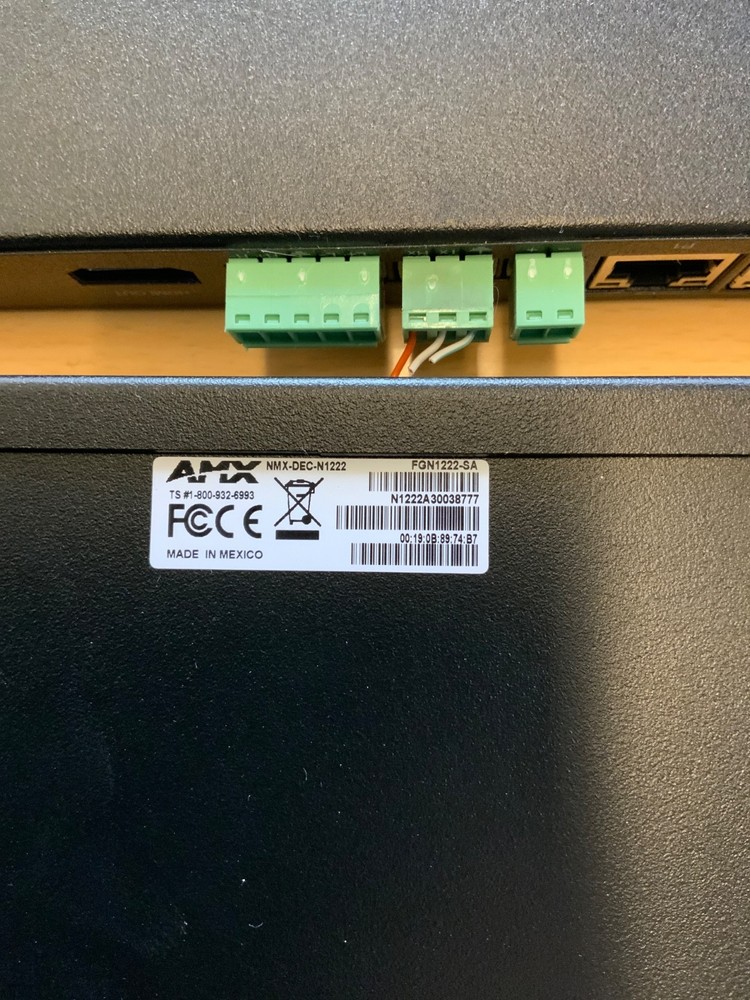 AMX NMX-DEC-N1222 SVSI Stand-Alone Minimal Compression Video Over IP Decoder