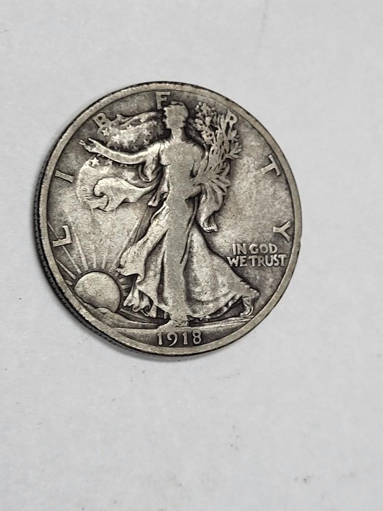 1918 S Walking Liberty Half Dollar NICE USED COIN !!