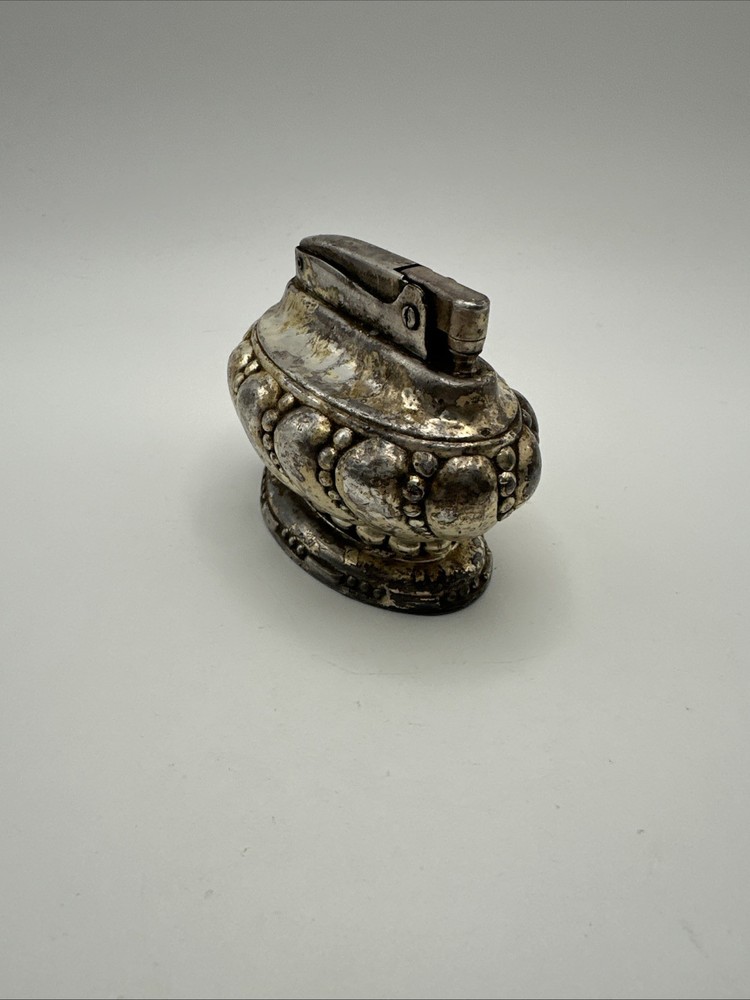 Ronson Crown Table Lighter Vintage, Mid-20th Century. Silver Plate