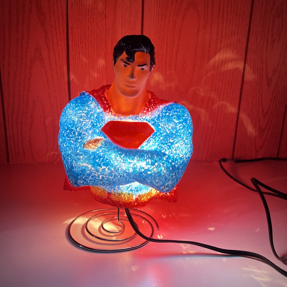 Superman Popcorn Table Lamp Night Light 9" DC Comics Textured Plastic Works