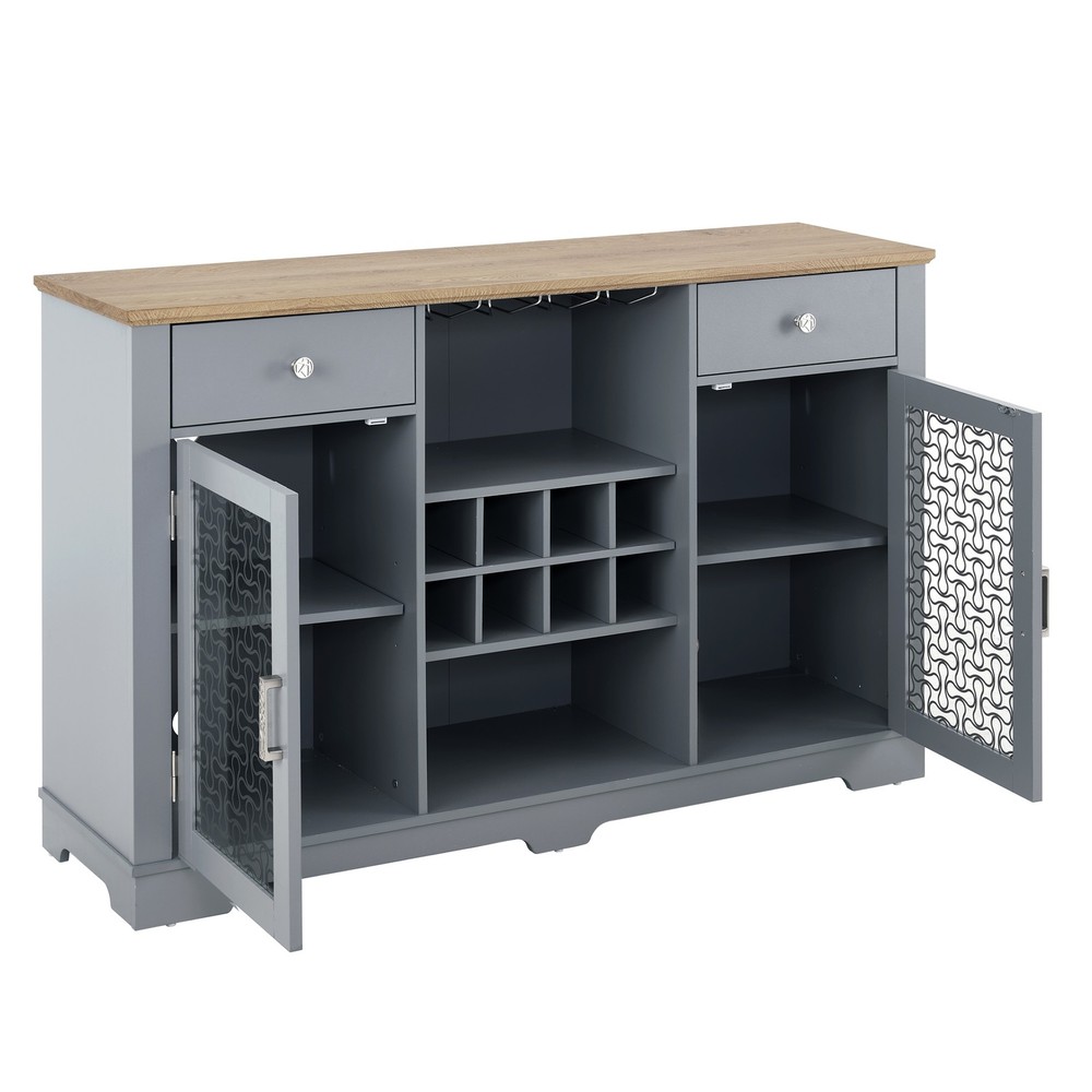 Modern Farmhouse Buffet Cabinet, Sideboard with 2 Drawers