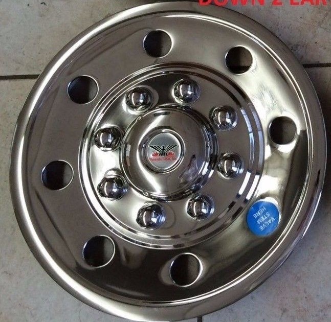 (GQST60)(1) Phoenix USA 16" Stainless Trailer Wheel Hub Caps Rim Covers SHARP!!