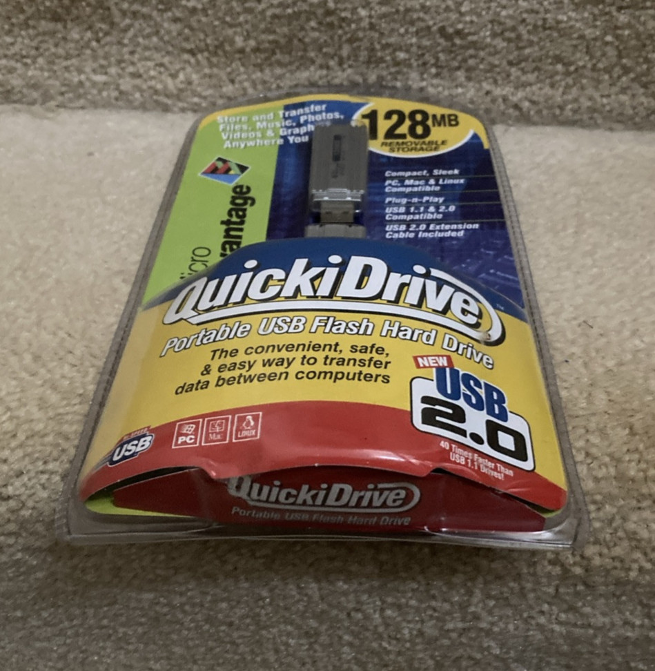 Micro Advantage QuickiDrive Portable USB Flash HardDrive 128mb removable storage