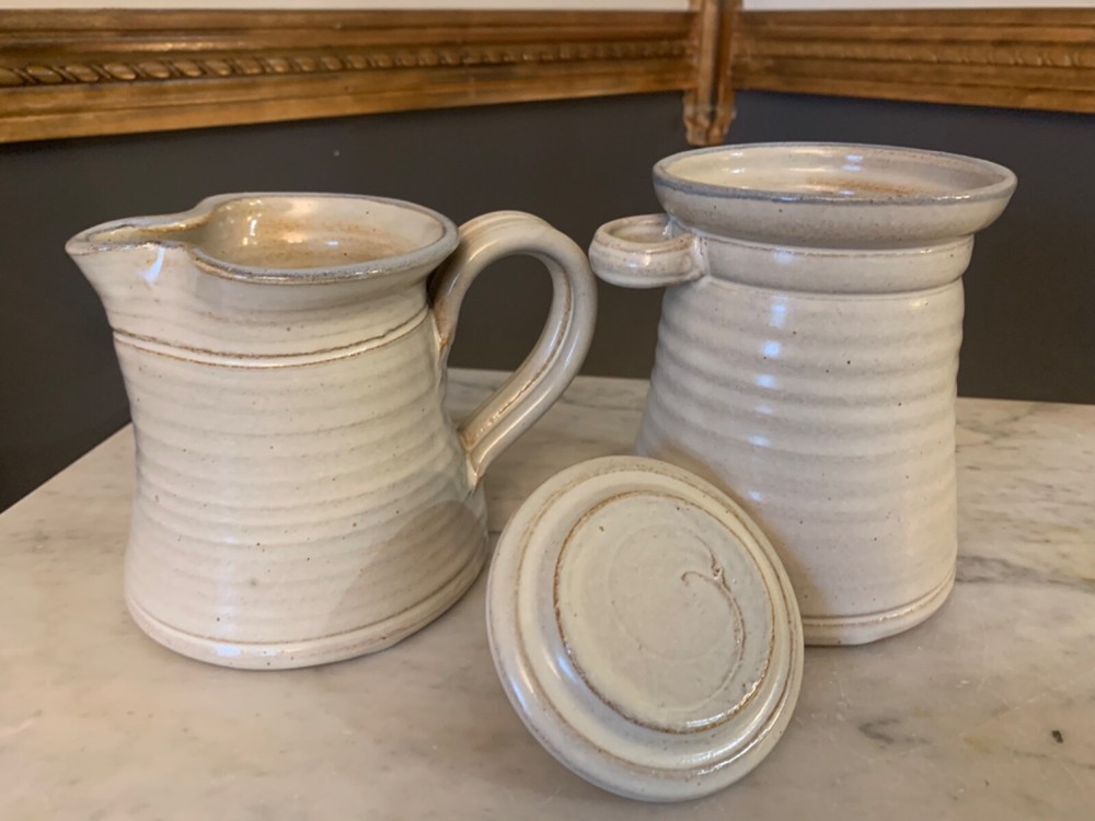 Studio Art Pottery Sugar and Creamer Set-Signed
