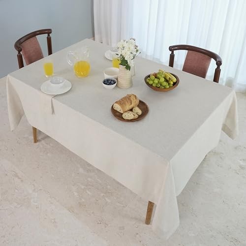 Linen Tablecloth 60 x 108 Inch - 108" x 60" (Rectangular) 04 - Light Natural