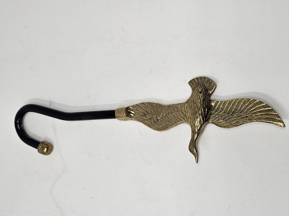 Vintage Brass Mallard Duck Fireplace Hook Damper Flue Pull