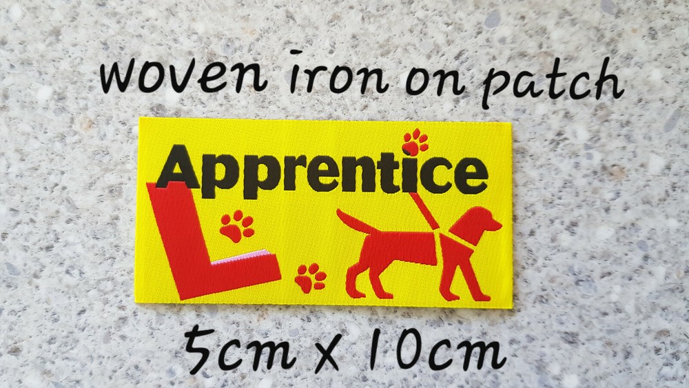 NEW WOVEN Service Dog in training L Apprentice iron on patch