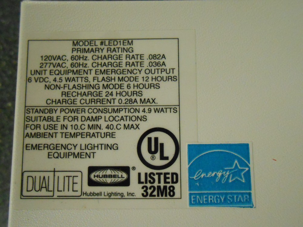 DURALITE LED1EMRWW LED DIRECT VIEW EXIT SIGN
