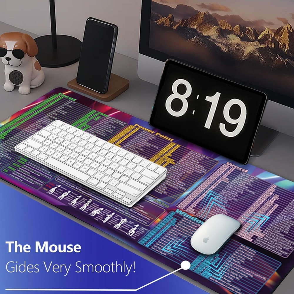 Excel Word Windows powerpoint Cheat Sheet Mousepad, Extended Large Office Shortc