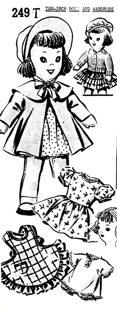 Ten-Inch Doll and Wardrobe Pattern 249 (Reprint)