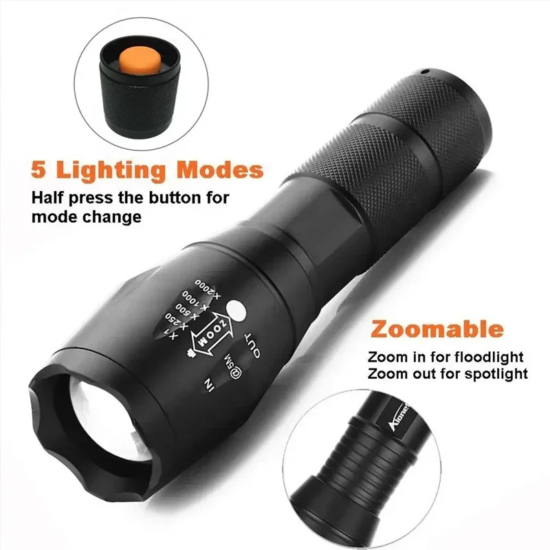 Super Bright Tactical Military LED Flashlight flash light super high LUX!