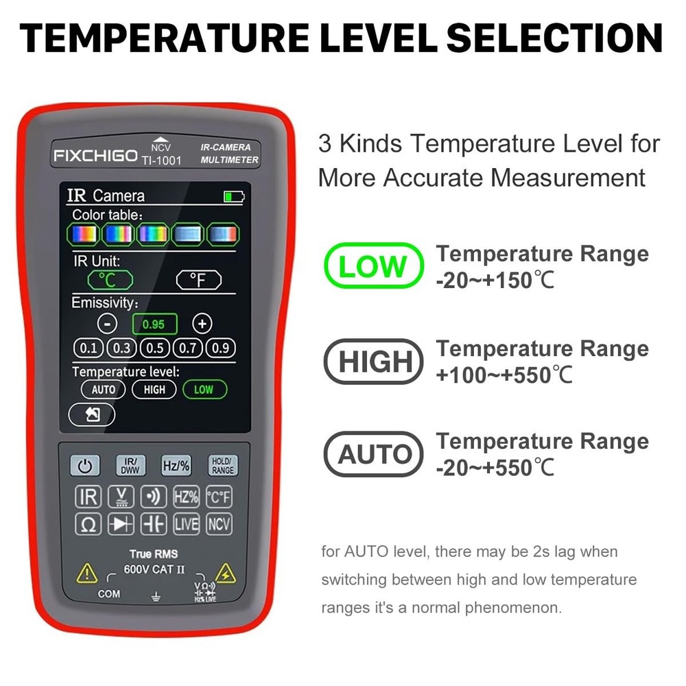 2 in1 Thermal Imaging with 10000 Counts Multimeter Function Infrared Camera P...