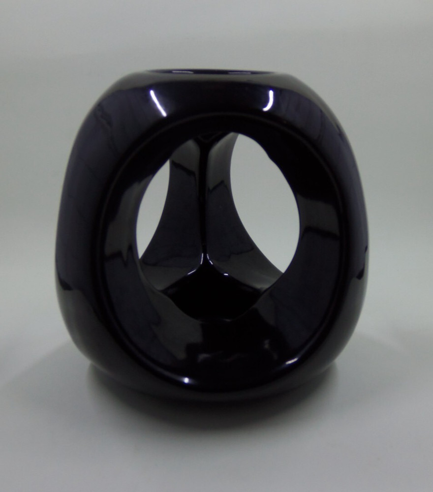 Intel 99 Black Ceramic Votive Tea Light Candle Holder Object D'Art