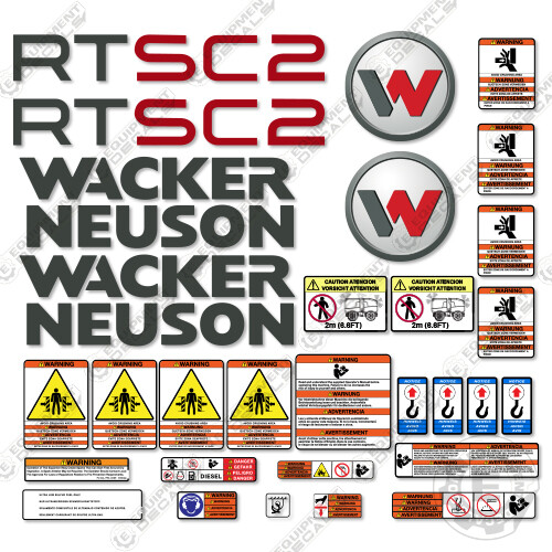 Fits Wacker Neuson RTSC2 Decal Kit Roller Replacement Stickers - 3M VINYL!