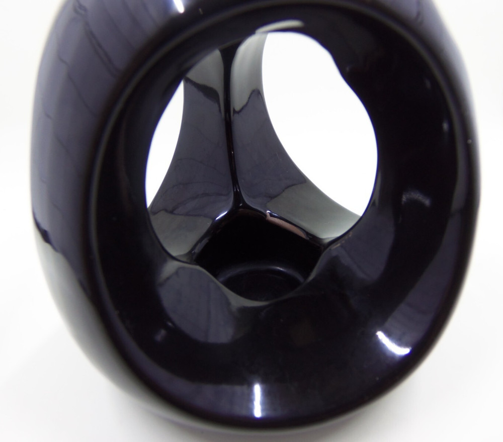 Intel 99 Black Ceramic Votive Tea Light Candle Holder Object D'Art