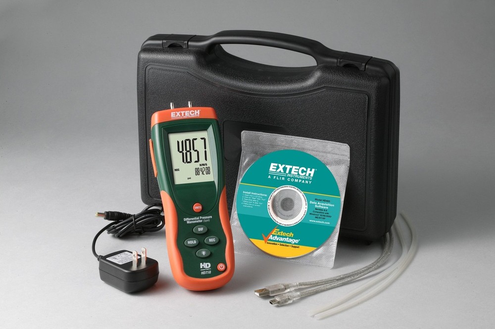 Extech HD750 Differential Pressure Manometer - 5PSI