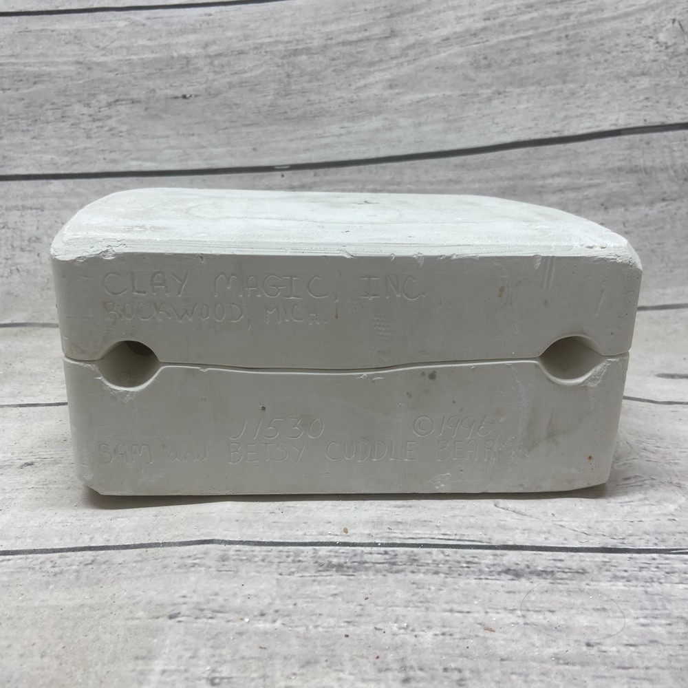 1996 Clay Magic Inc Ceramic Casting Mold Sam & Besty Cuddle Bears #J-1530