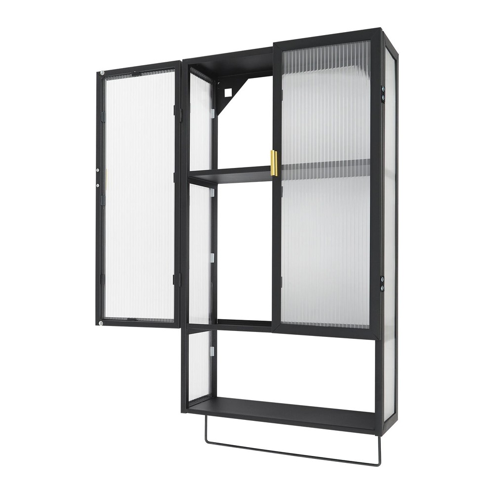 Bathroom Wall Mounted Cabinet Shelf Bath Kitchen With 2 Door Storage Organizer