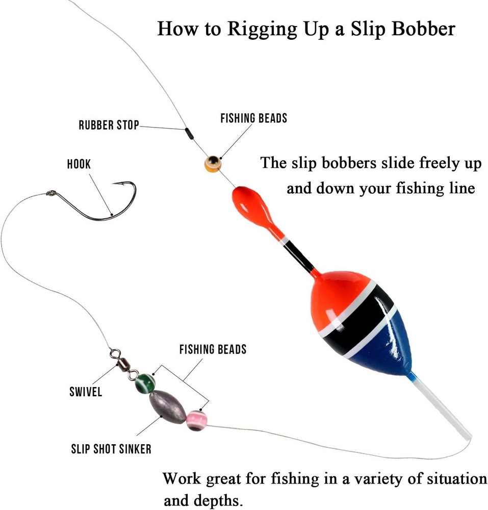 Effective Balsa Wood Slip Bobbers: Bright Colors & Adjustable Depth (5pcs)