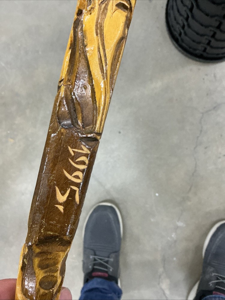1995 Polish Walking Stick. Wooden With A Brass Handle