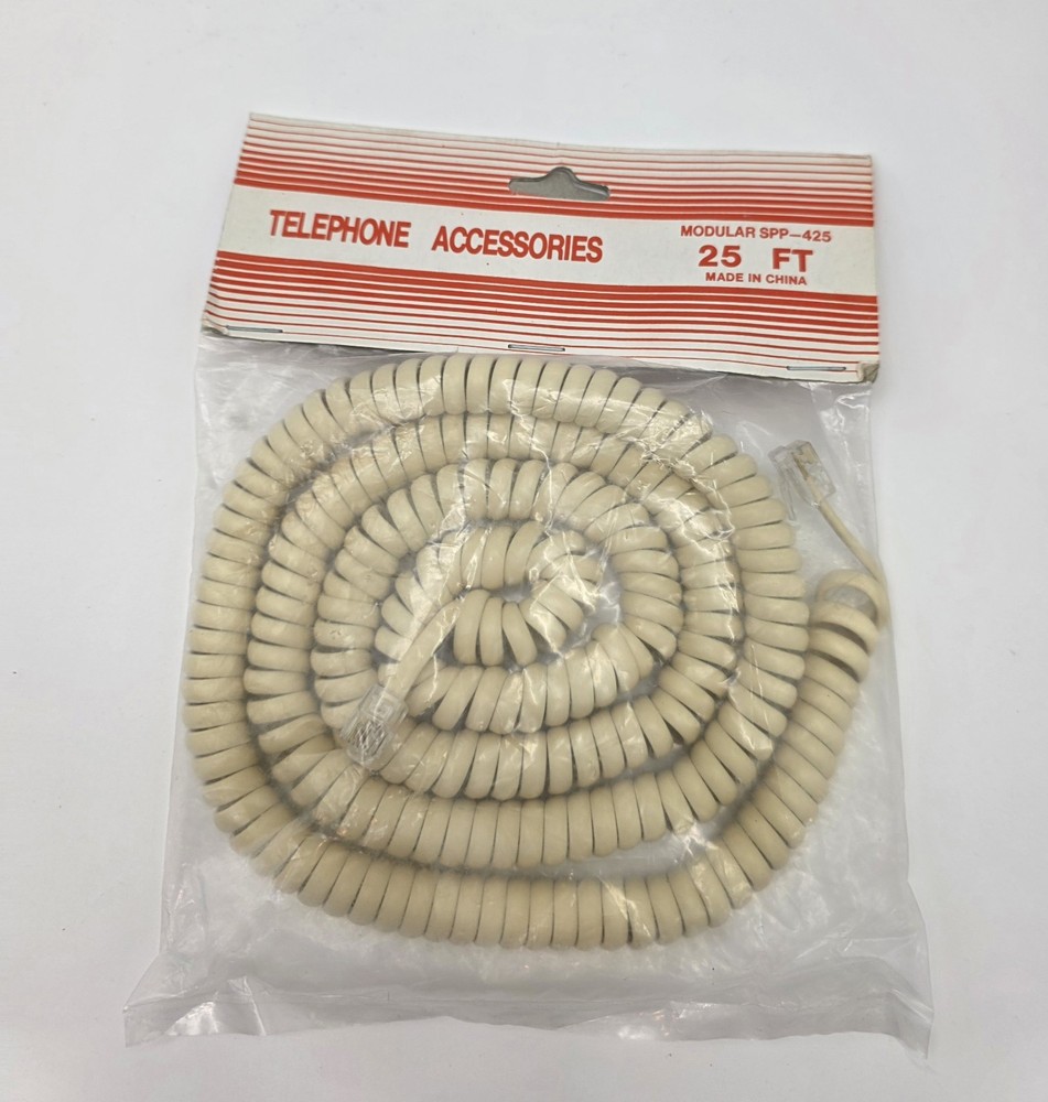 NEW 25 ft Modular Coil Phone Cord. NIB