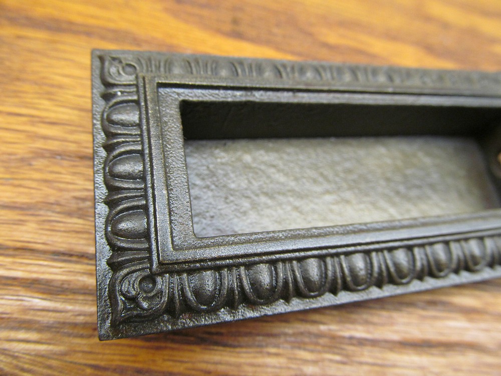 OLD IRON WINDOW SASH LIFT, PULL ORNATE EDGE...