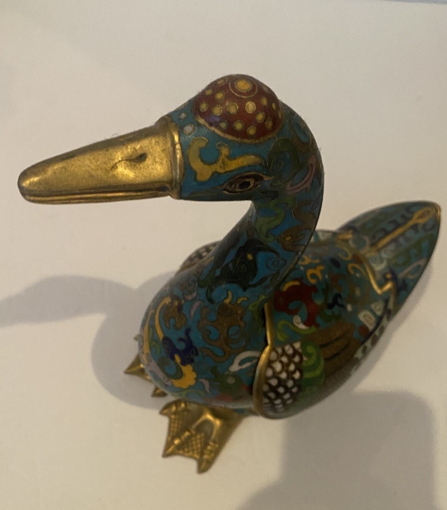 Vintage Beautiful Cloisonné Duck Censer
