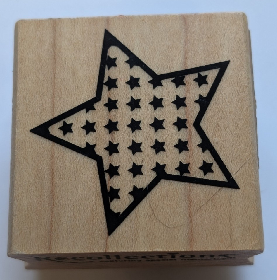 Wood/Rubber Stamp Stars within a Star