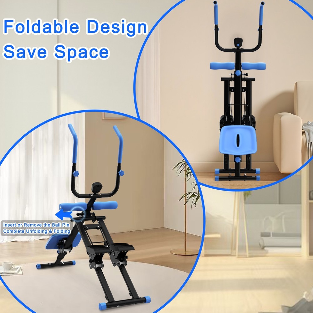 Modern Multifunctional 2-In-1 Stair Stepper And Ab Workout Machine Blue