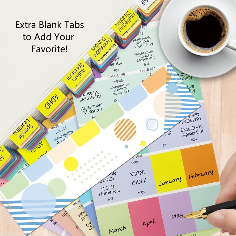 Improved Index Tabs for DSM-5-TR 2022, Color-coded & Laminated DSM-V-TR Tabs,...