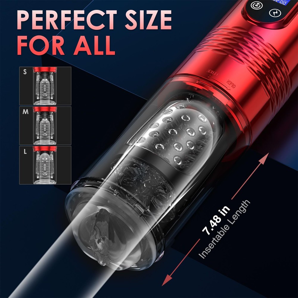 Automatic Male Masturbator HandsFree Thrusting Vibration Stroker Cup Lubricants