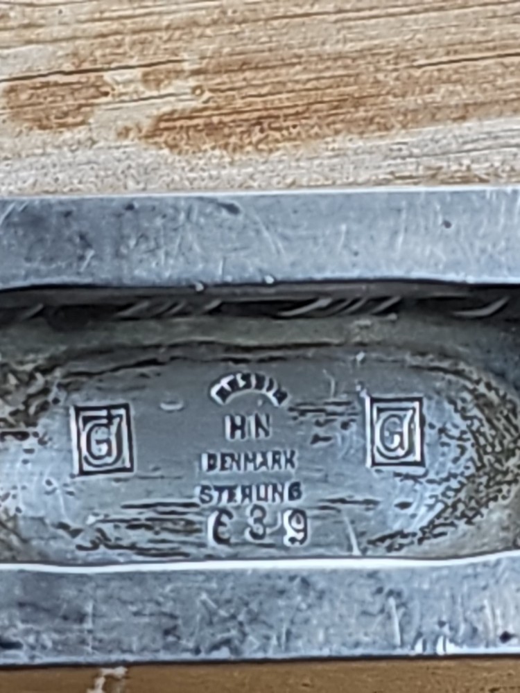 Art Deco signed Georg Jensen Sterling Silver Matchbox stand Denmark