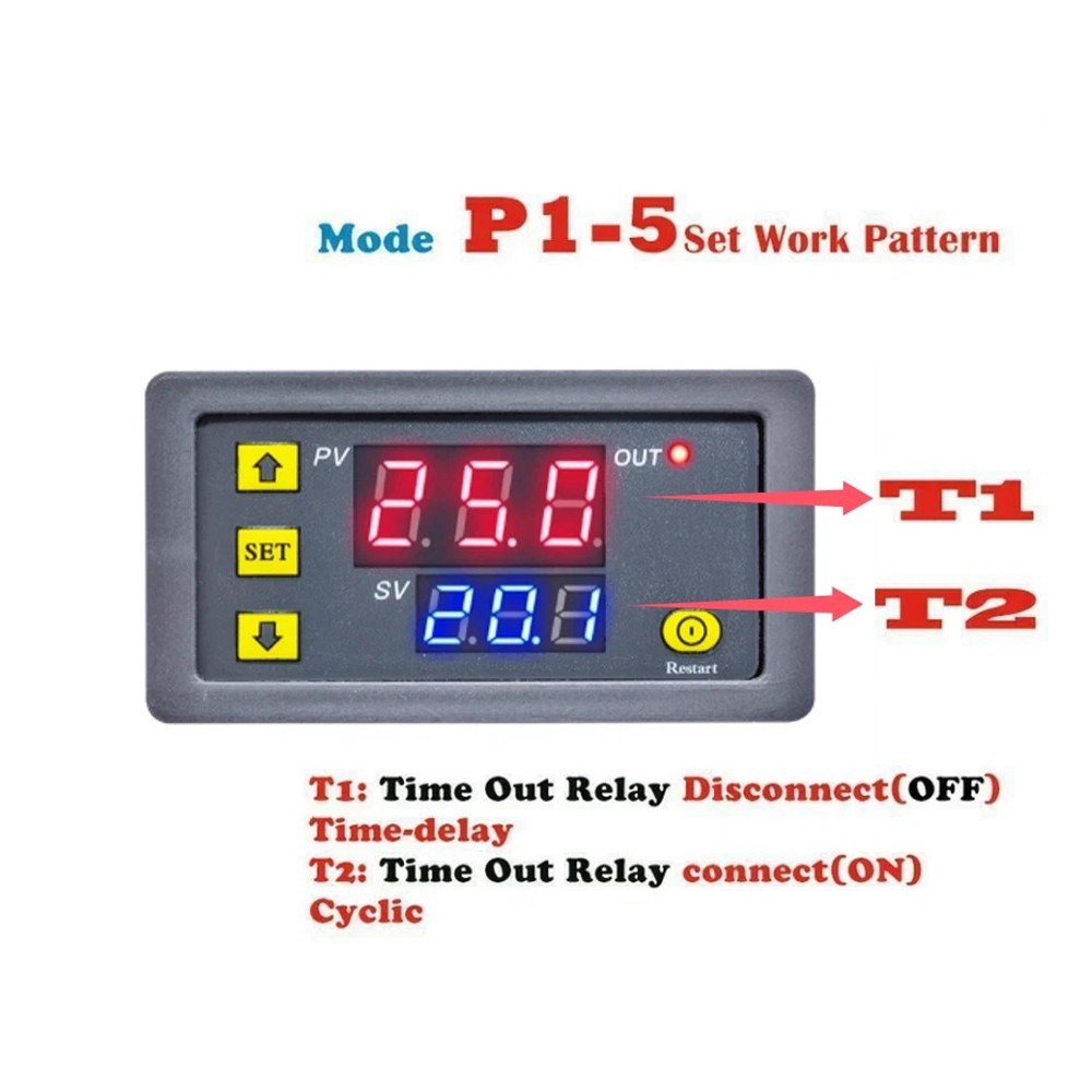 AC Timer Switch Cycling Module Digital Display Time Delay Relay Timing Led USA