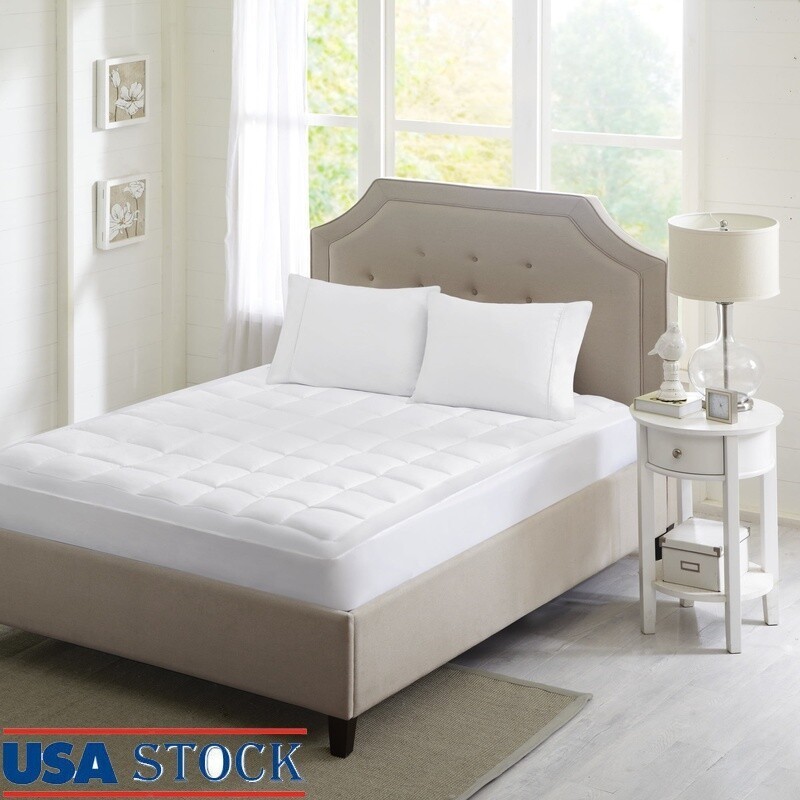 3M Microfiber Mattress Pad Hypoallergenic Anti-Microbial Easy Stain Release New