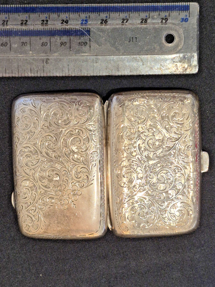 Antique silver cigarette case