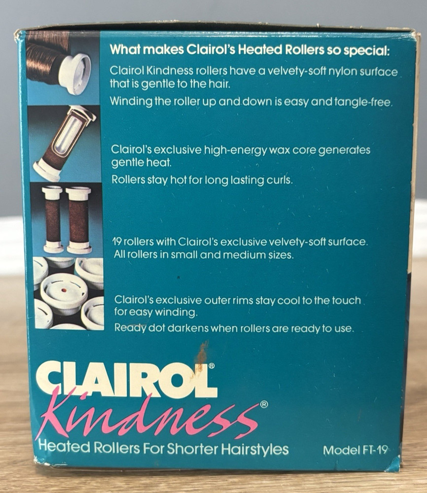 Clairol Kindness Heated Rollers FT-19 Tested & Working 1985 with Clips