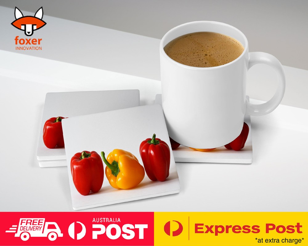 COASTER COFFEE DRINKING MAT|RED AND YELLOW CAPISICUM VEGGIE