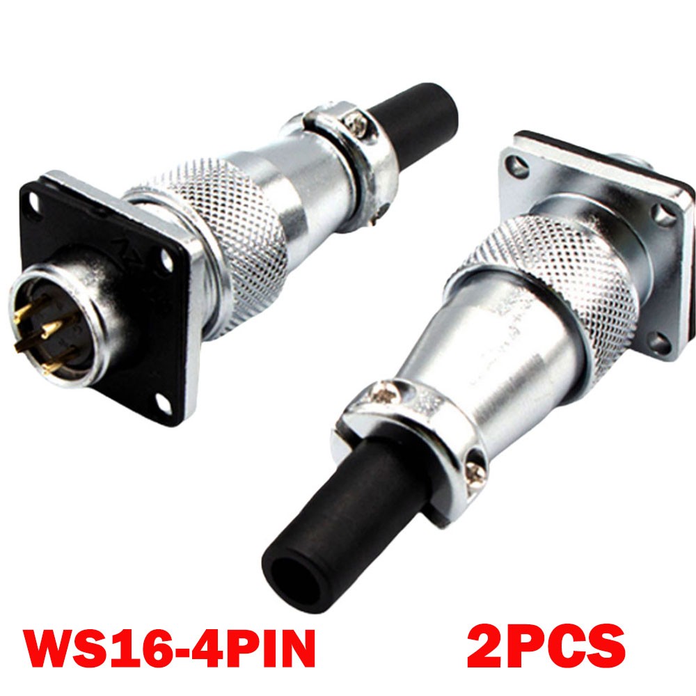 2Pc WS16 4Pin Panel Mount Electrical Wire Connector,Aviation Plug and Socket NEW