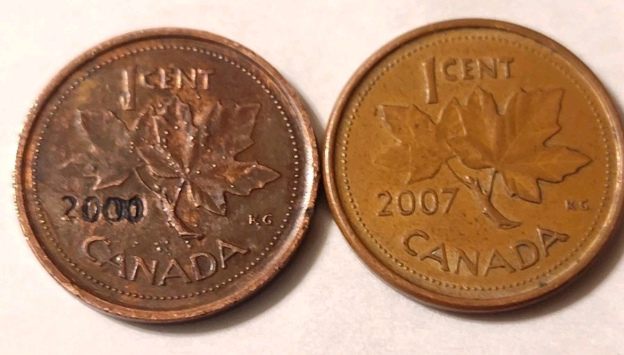 2000 Canadian Penny Error Date Strike Error