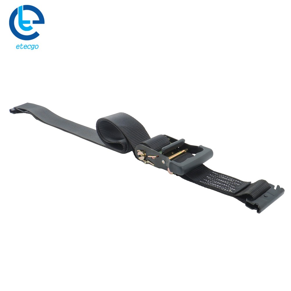 Black Wheel Chock and Ratchet Strap Bundle 2 Sets 9ft With Storage Bag For Van