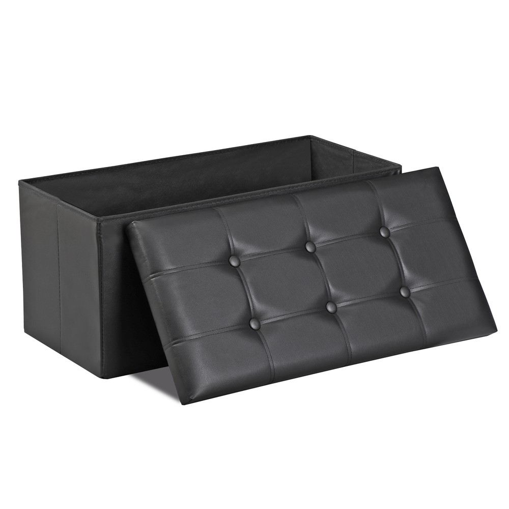 30'' Folding Ottoman Storage Bench Rectangle Footstool Footrest for Living Room