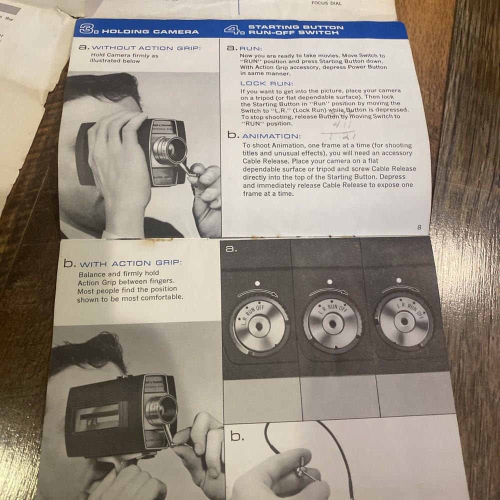 ORIGINAL!! Bell & Howell 430 Autoload Super 8mm camera Manual Instructions Book