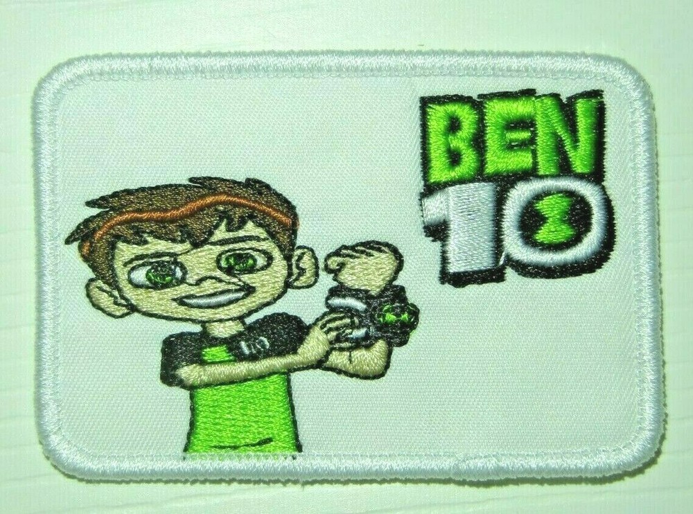 Ben 10 Themed Rectangular Iron On Embroidered 3.25" X 2.25" Patch