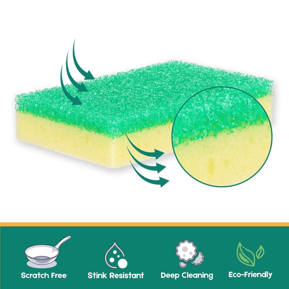 Scrub Sponge, Dual-Sided Temperature-Responsive Scrubber - Non-Scratch - Mult...